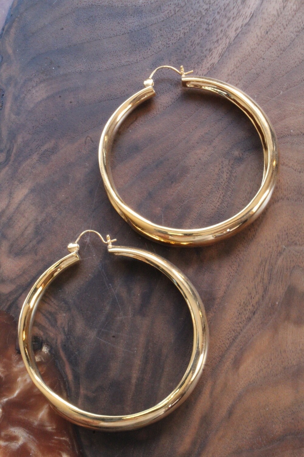 Serenity Hoops, Material: Yellow Gold Plated
