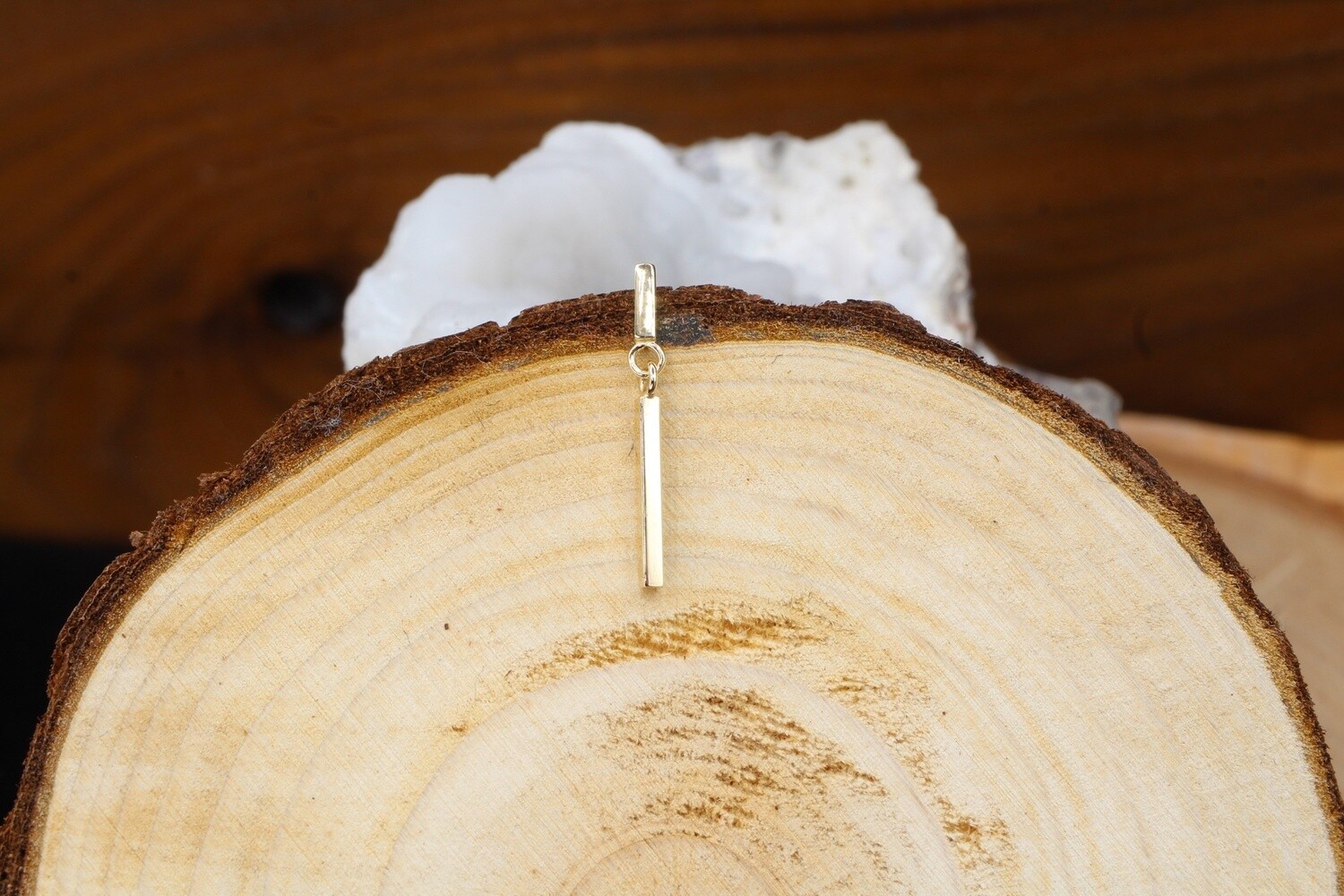 Threaded Yellow Gold L-Bar Dangle Top