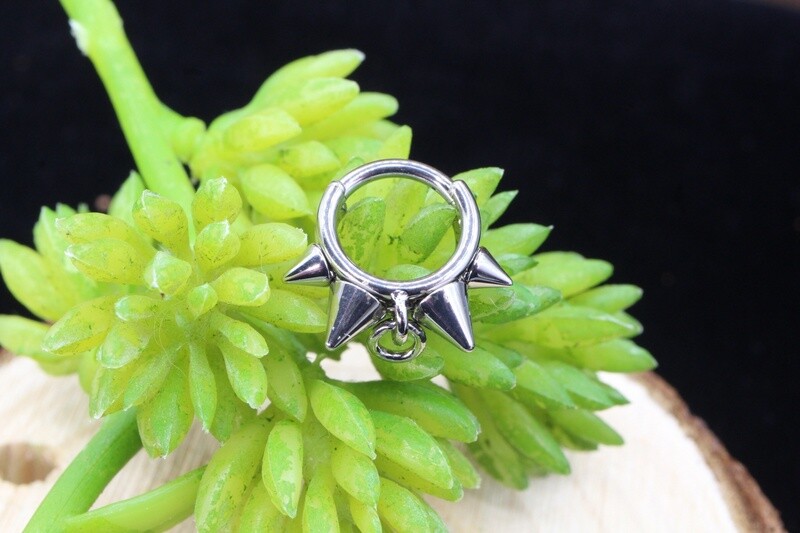 Titanium O-Ring Spiked Collar Hinge Ring