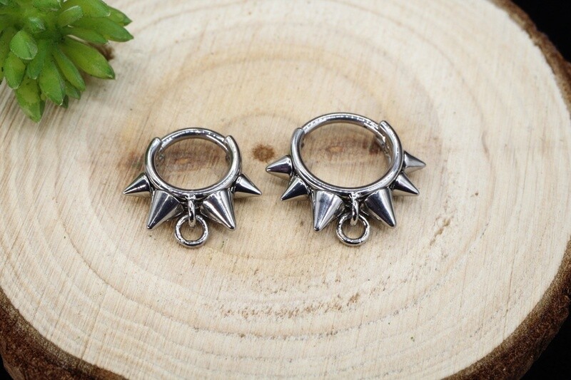 Titanium O-Ring Spiked Collar Hinge Ring