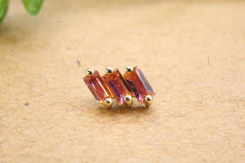 Threaded Yellow Gold Liara 3 Top