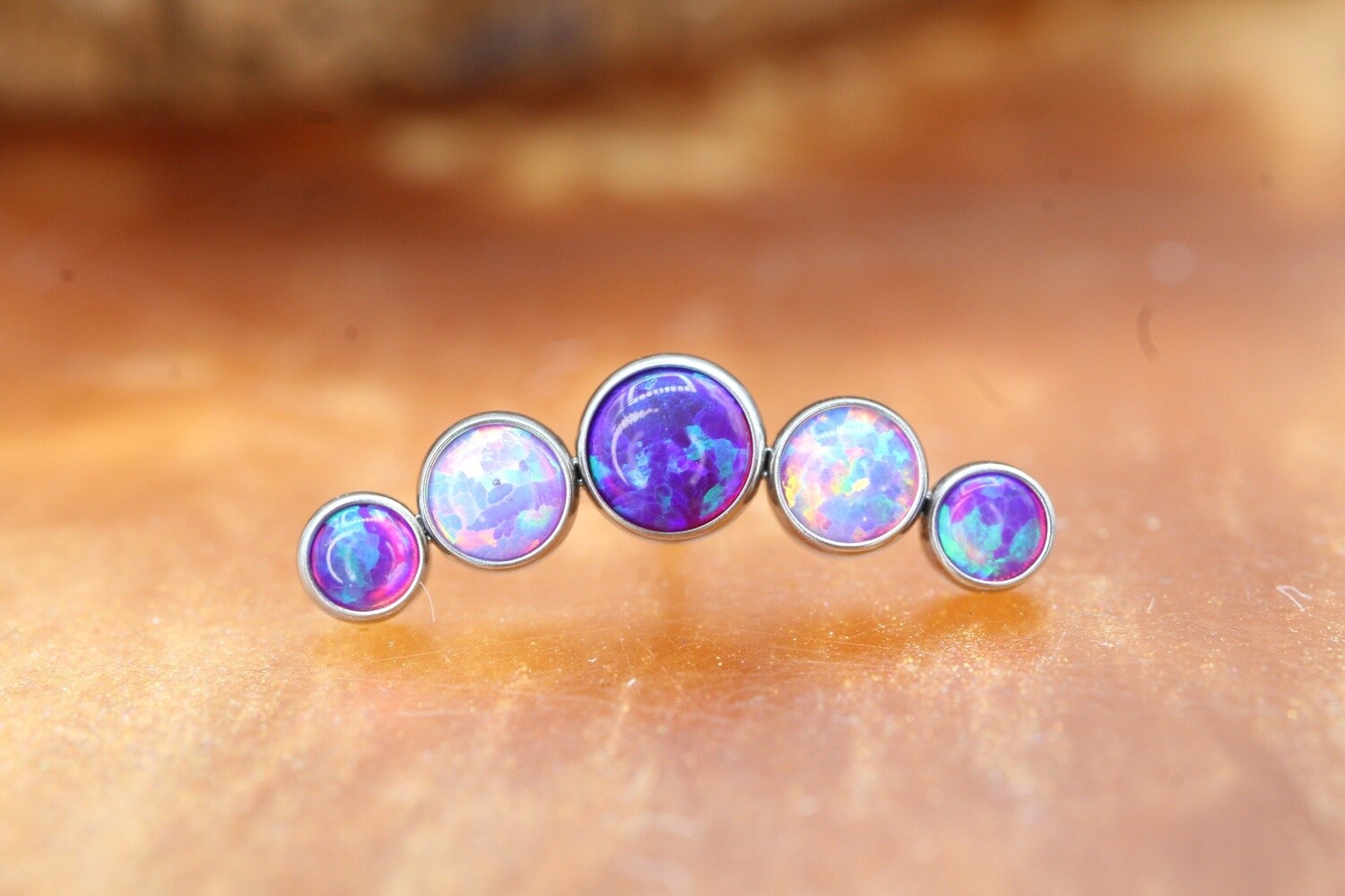 Threadless Titanium 5 Gem Bezel Set Cluster Top, Stone: #52&amp;#38 Dreamland