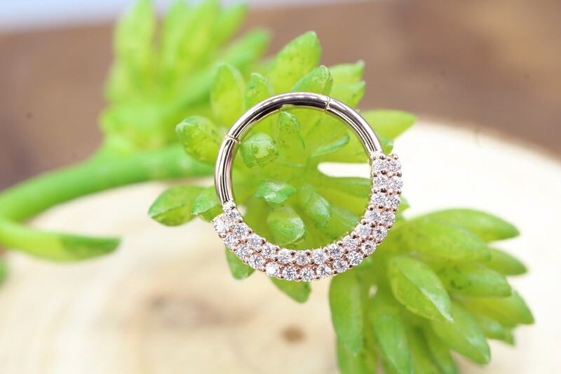 Rose Gold Double Dahlia Hinge Ring