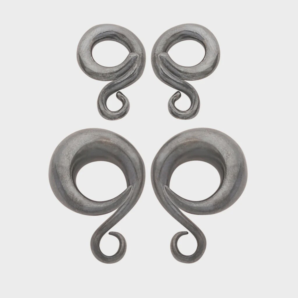 Oxidized Silver Coils, Gauge: 8g, Style: Classic