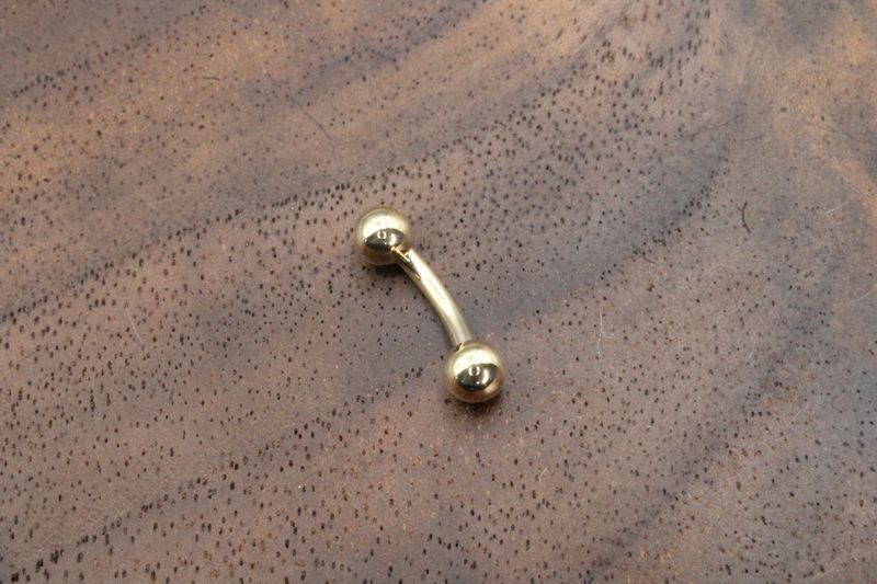 Yellow Gold Curved Barbell