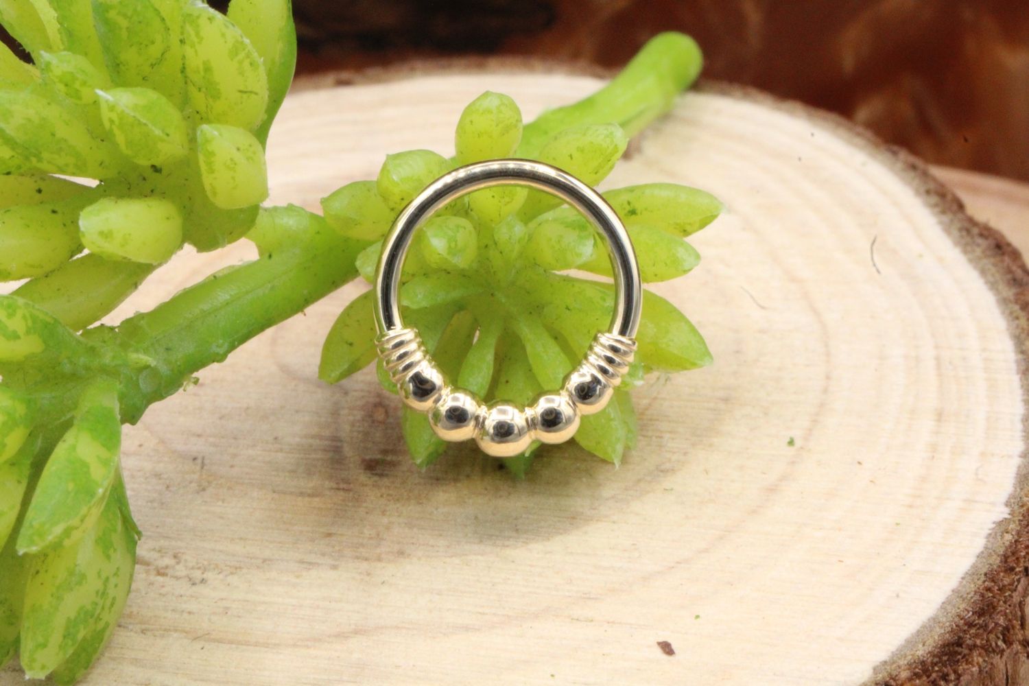 Yellow Gold Myla Seam Ring, Gauge: 16g, Diameter: 5/16&quot;