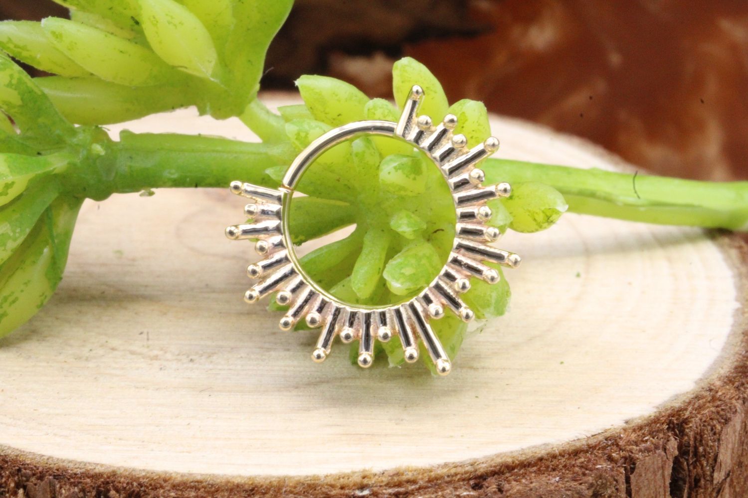Yellow Gold Ray of Light Seam Ring