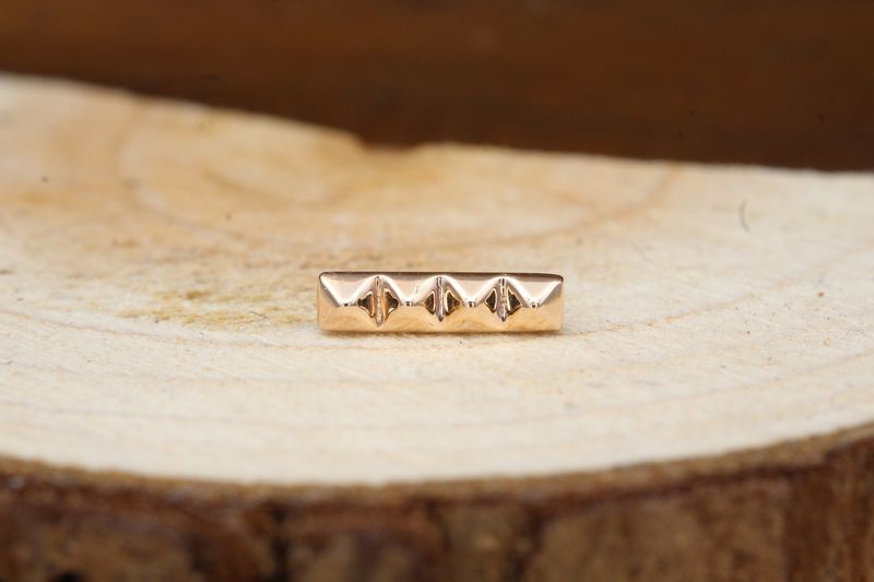 Threaded Rose Gold Pyramid Strip