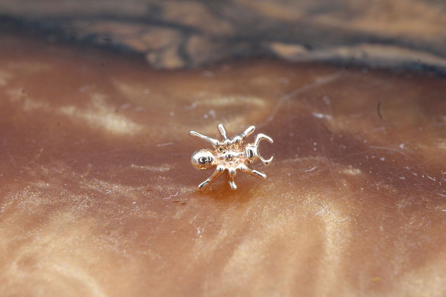 Threaded Rose Gold Ant Top, Gauge: 18/16ga