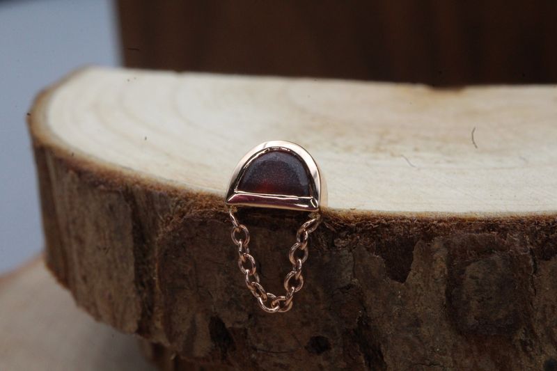 Threaded Rose Gold Half Moon Rianna