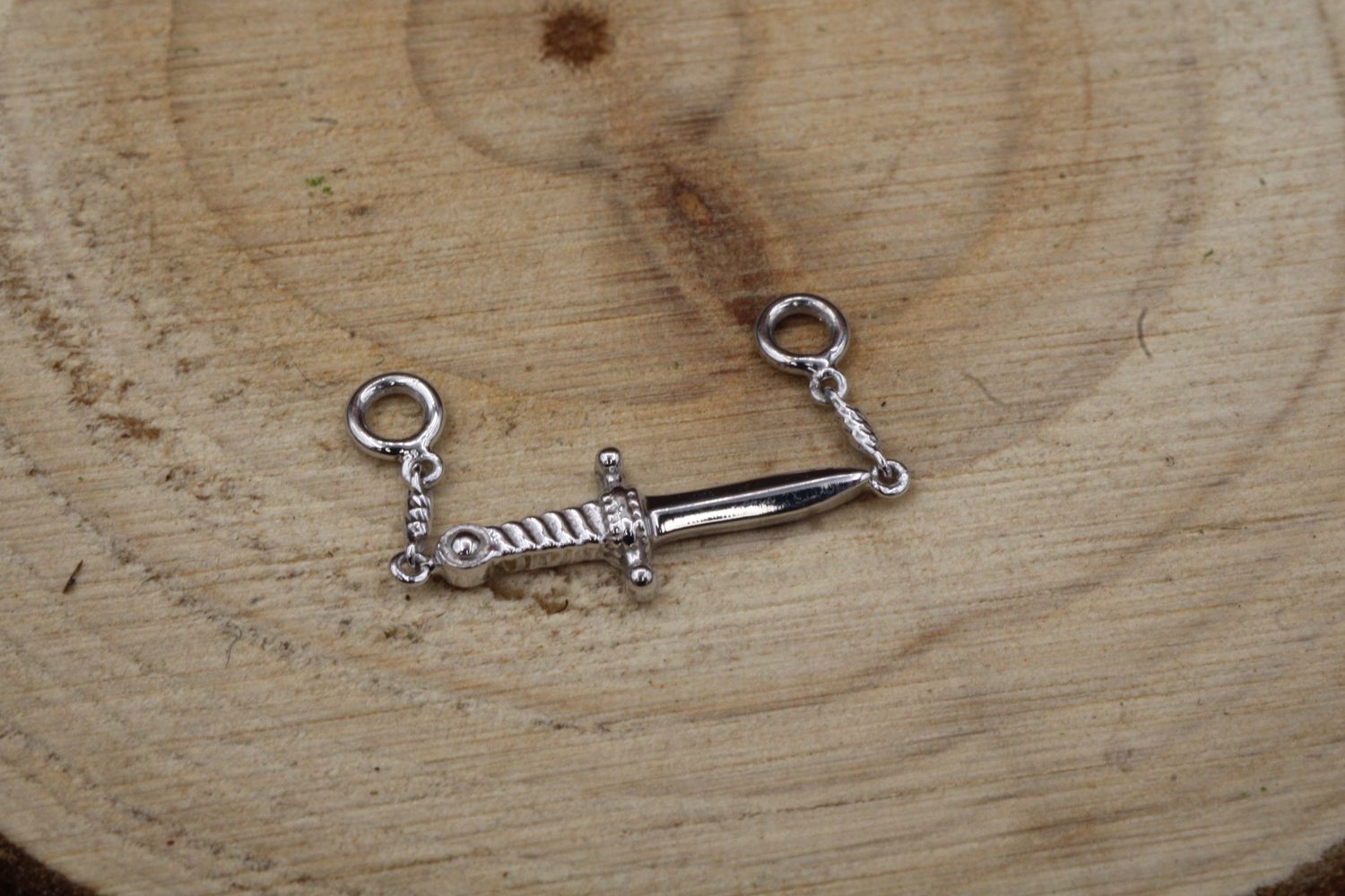 White Gold Slasher Dagger Chain