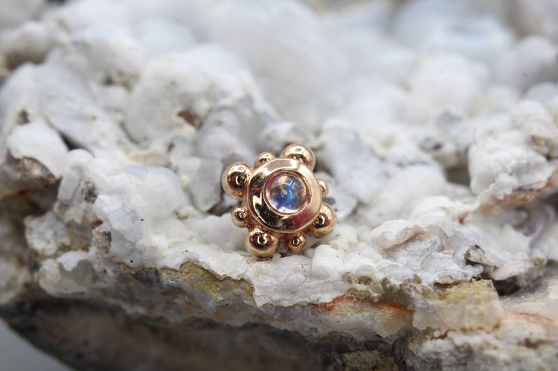 Threadless Rose Gold Bezel with 8 Beads