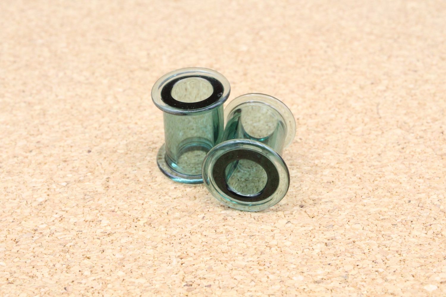 Double Flare Glass Eyelets, Colour: Aqua, Gauge: 0g