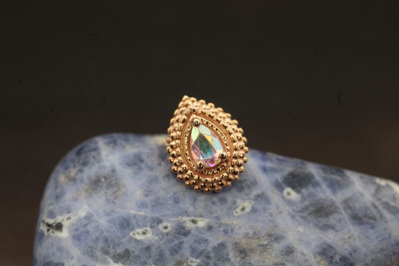 Threaded Rose Gold Mini  Afghan Pear