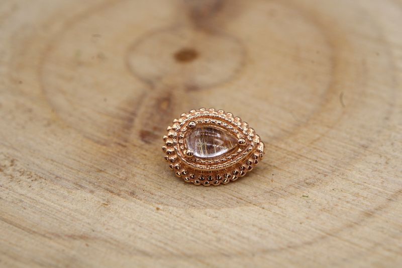 Threaded Rose Gold Mini  Afghan Pear