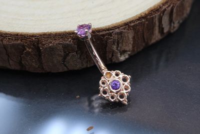 Rose Gold Angela Curved Barbell