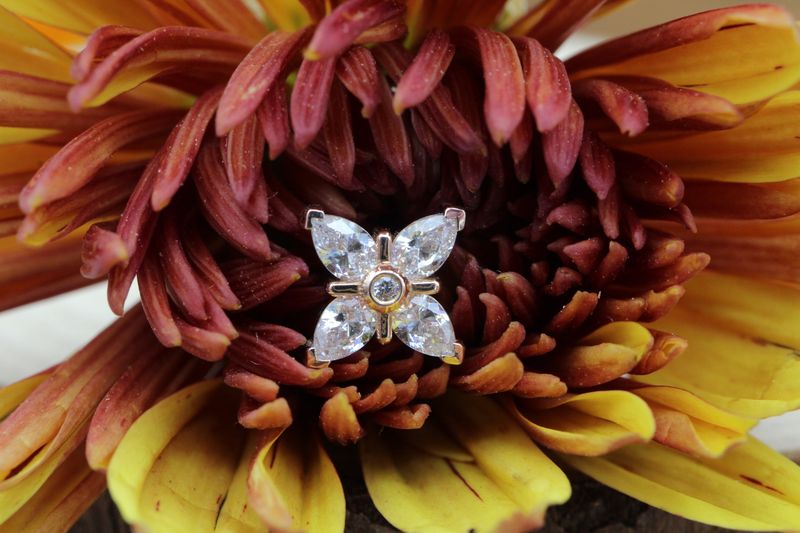 Threaded Rose Gold Admiral Pear End