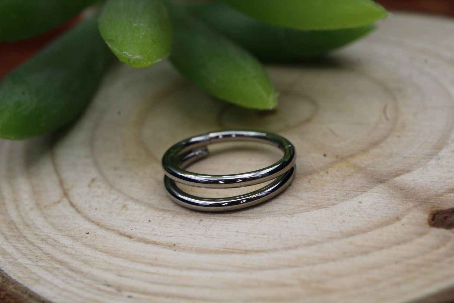 Titanium Illusion Double Hinge Ring, Gauge: 16g, Diameter: 3/8