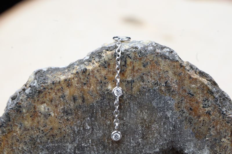 White Gold Gemmed Orbit Charm