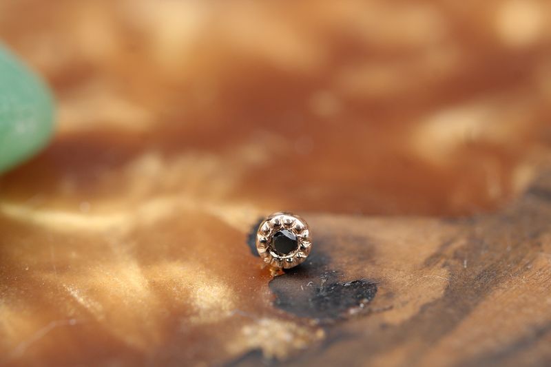 Threadless Rose Gold Pave Circle Top