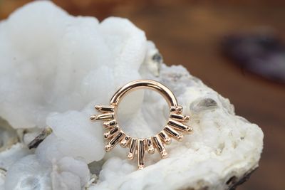 Rose Gold Ray of Light Seam Ring