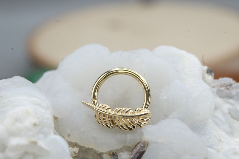 Yellow Gold Feather Seam Ring