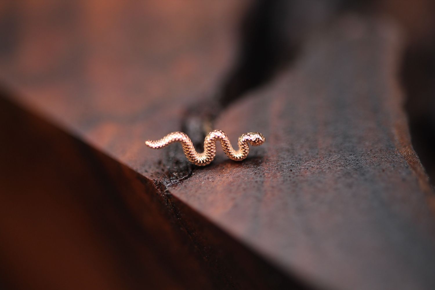 Threadless Rose Gold Delicate Snake Top