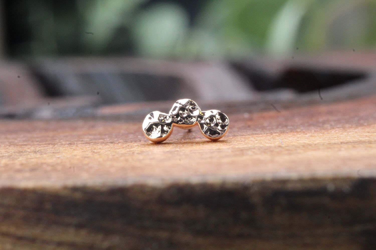 Threadless Rose Gold Disk Curve Cluster