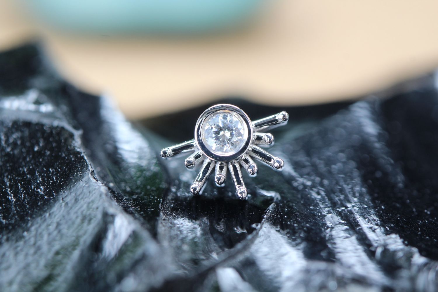 Threadless White Gold 6.5mm Live To Tell, Stone: White CZ