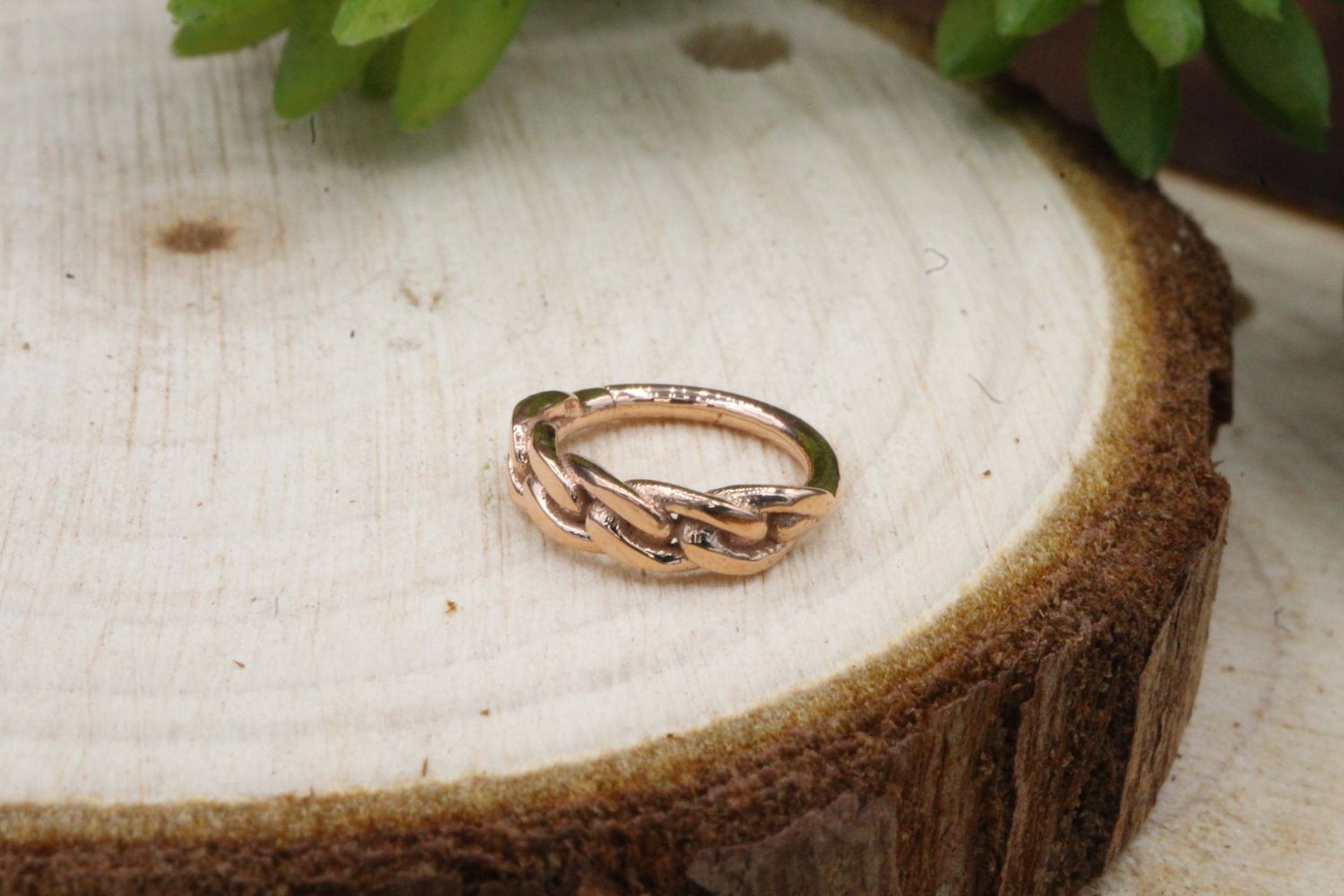 Rose Gold Downtown Seam Ring, Diameter: 3/8'', Gauge: 18g