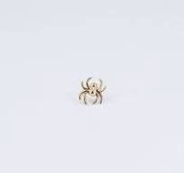 Threadless Yellow Gold Spider Top, Size: 6mm