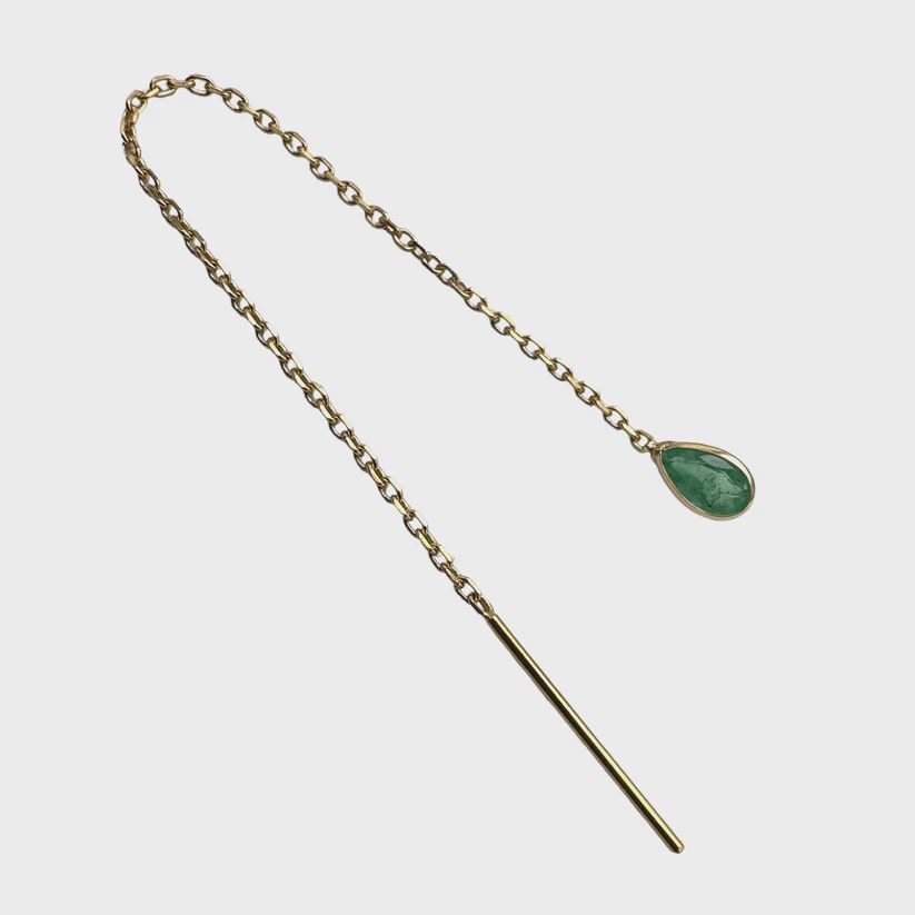 Yellow Gold Pear Threader Top