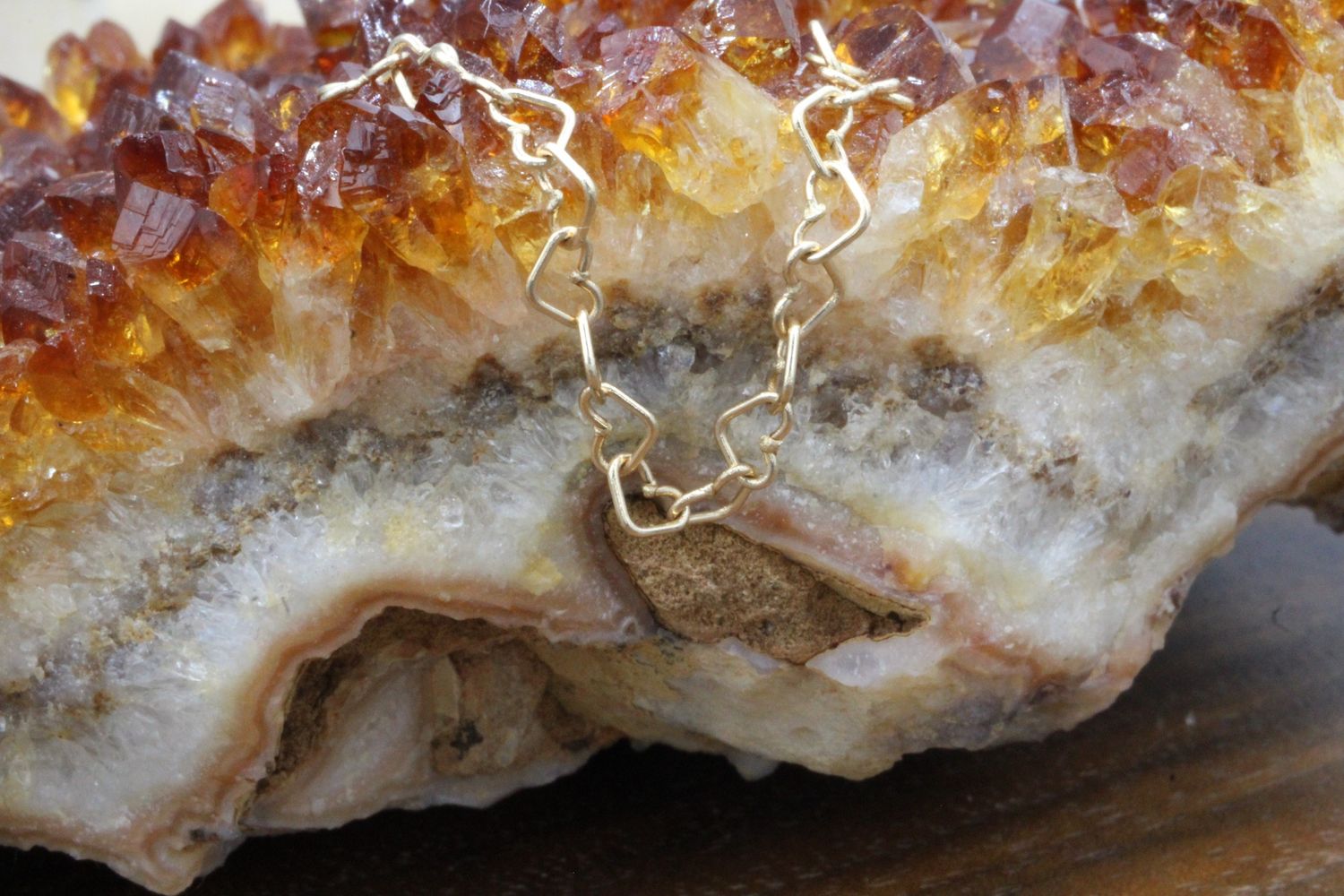 Yellow Gold Heart Link Chain, Jump Ring: 16ga, Length: 46mm