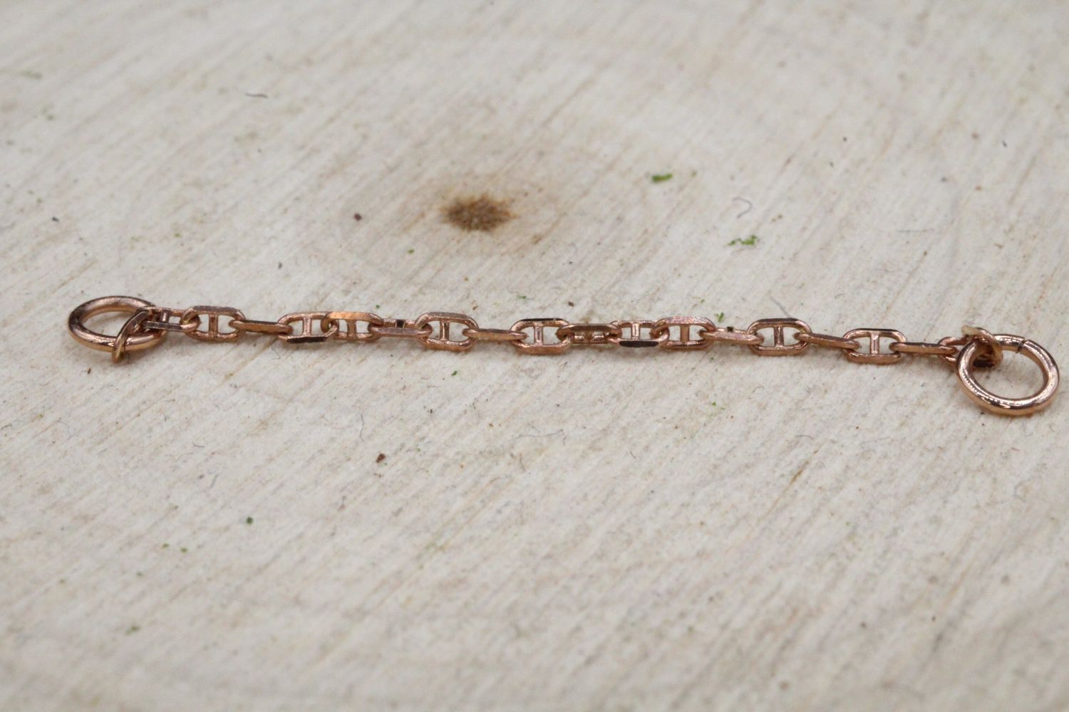 Rose Gold 1.3mm Diamond Cut Anchor Chain, Length: 18mm