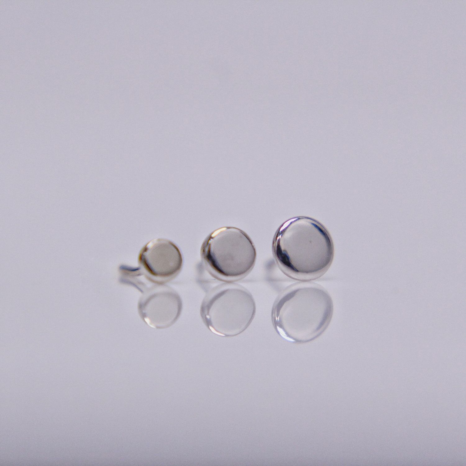 Threadless White Gold Polished Disc Top