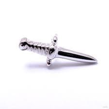 Threadless White Gold Slasher Dagger Top