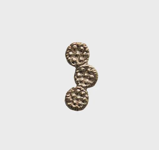 Threadless Rose Gold Pave Curved Cluster Top, Size: 3x2mm