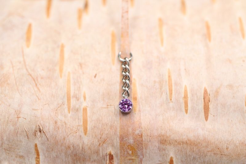 Titanium Gem Chain Dangle