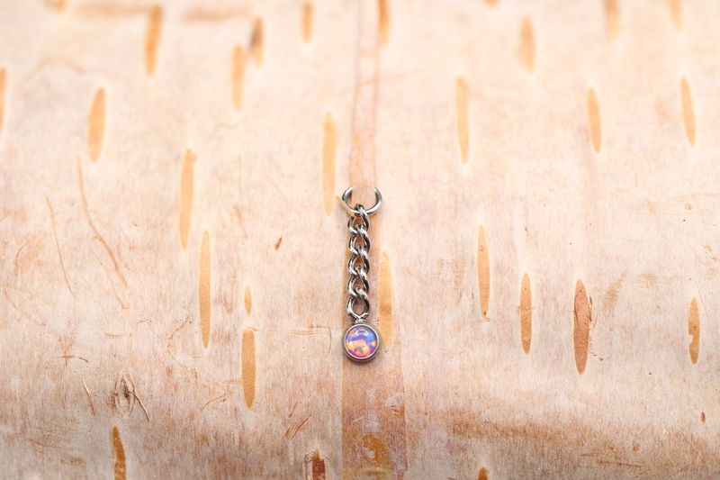 Titanium Gem Chain Dangle