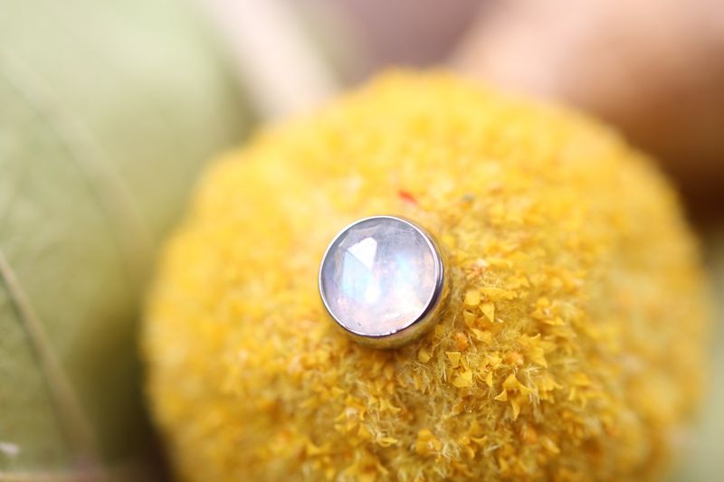 Titanium Threadless Natural Stone Cabochon Tops