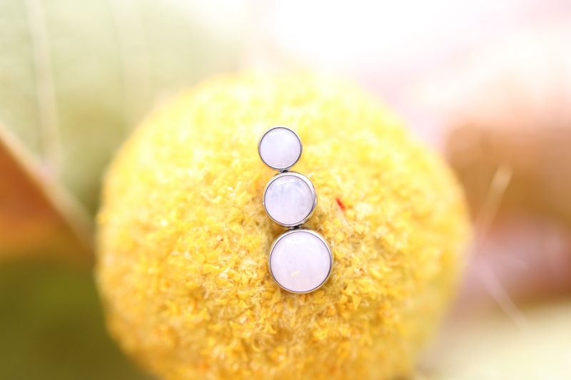 'Threadless Titanium 3 Gem Bezel Cluster Top