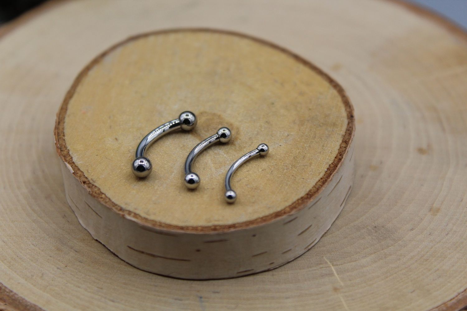 Threaded Curved Barbell Shafts, Gauge: 16ga, Size: 1/4''