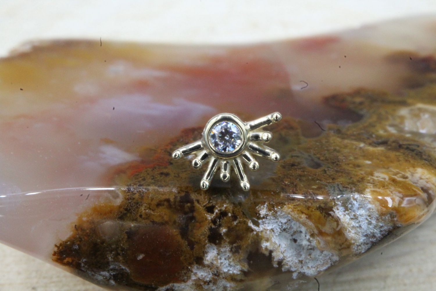 Threadless Yellow Gold 6.5mm Live To Tell, Stone: London Blue Topaz (AA)