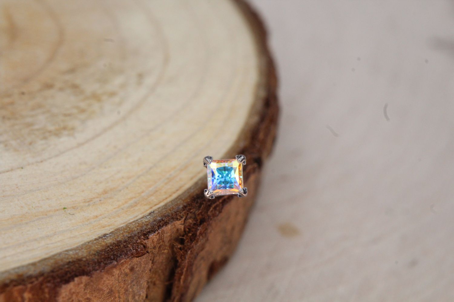 Threadless Titanium Princess Prong Set Top, Colour: ABCZ, Size: 2.5mm