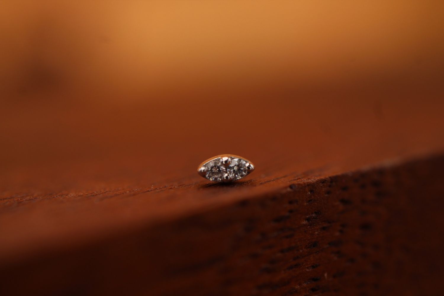 Threadless Rose Gold Marquise Illusion, Size: 2x1mm, Stone: White CZ