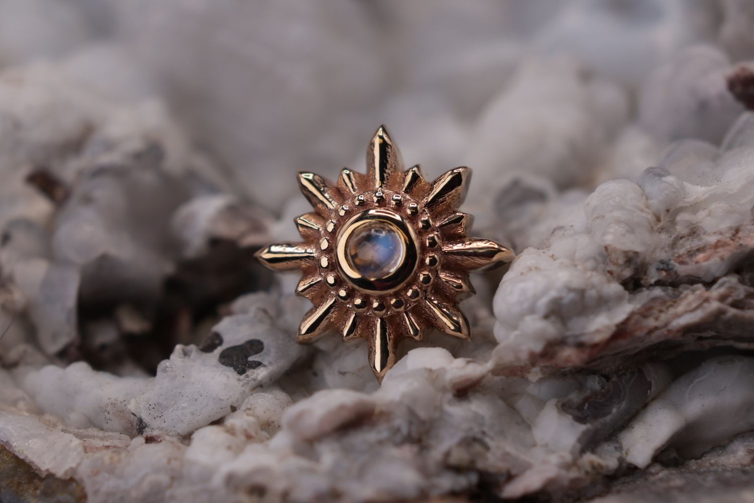 Threaded Yellow Gold Mini Compass