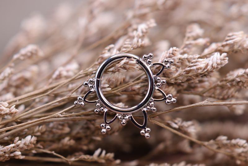 Titanium Botanic Hinge Ring