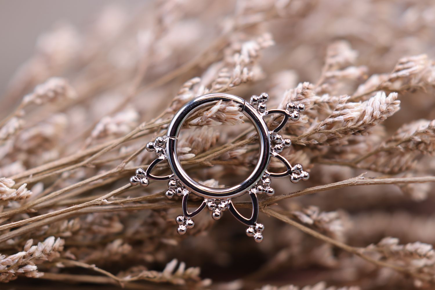 Titanium Botanic Hinge Ring, Diameter: 5/16", Gauge: 16ga