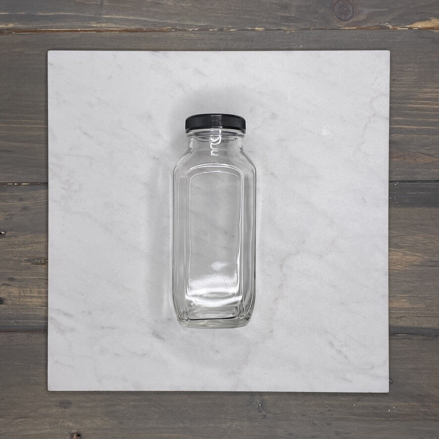 French Square Glass Bottle