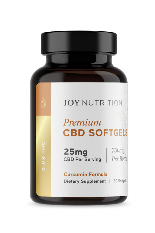 Joy Nutrition - Broad Spectrum CBD Softgels with Curcumin 25mg
